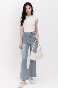 RESTOCKS | Fae Fit &amp; Flare Denim Jeans in Light Wash