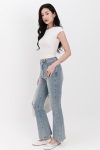 RESTOCKS | Fae Fit &amp; Flare Denim Jeans in Light Wash