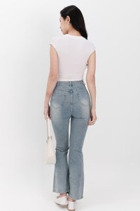 RESTOCKS | Fae Fit &amp; Flare Denim Jeans in Light Wash