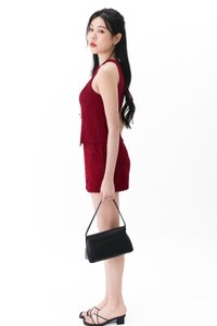Cadence Co-ord Crochet Skorts in Maroon Cadence Co-ord Crochet Skorts in Maroon
