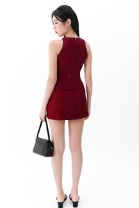 Cadence Co-ord Crochet Skorts in Maroon Cadence Co-ord Crochet Skorts in Maroon