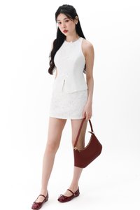 Cadence Co-ord Crochet Skorts in White