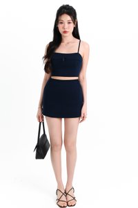 Carley Co-ord Top in Navy x Navy Ribbon Carley Co-ord Top in Navy x Navy Ribbon