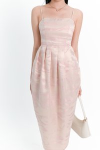 Jess Jacquard Midaxi Dress in Pastel Pink x Light Gold Jess Jacquard Midaxi Dress in Pastel Pink x Light Gold