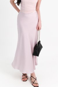 DEFECT | Chelsea Co-ord Satin Skirt in Lilac Pink ( Regular Length ) In XS
