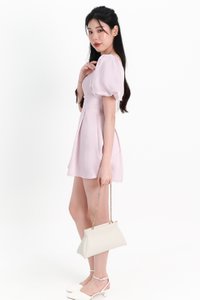 DEFECT | Peycie Puffy Sleeve Romper Dress in Lilac Pink in XL DEFECT | Peycie Puffy Sleeve Romper Dress in Lilac Pink in XL
