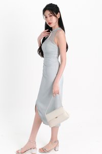 Maya Mesh Ruched Dress in Seafoam Jade Maya Mesh Ruched Dress in Seafoam Jade