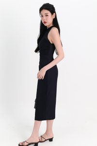 Maya Mesh Ruched Dress in Midnight Maya Mesh Ruched Dress in Midnight