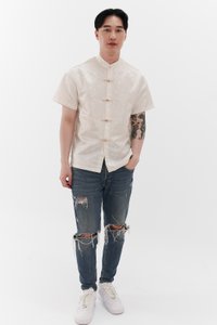 Men Oriental Shirt in Champagne