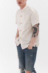 Men Oriental Shirt in Champagne