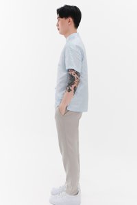 Men Oriental Shirt in Light Blue