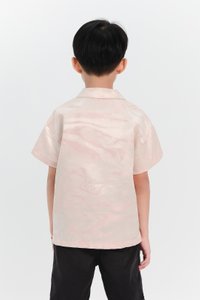 Boy Jacquard Boxy Shirt in Light Pink x Light Gold Boy Jacquard Boxy Shirt in Light Pink x Light Gold