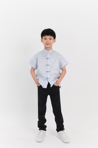 Boy Oriental Shirt in Light Blue Boy Oriental Shirt in Light Blue