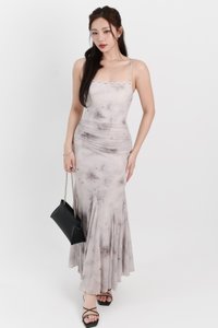 Willow Watercolour Floral Mesh Midaxi in Grey Florals ( Regular Length ) Willow Watercolour Floral Mesh Midaxi in Grey Florals ( Regular Length )