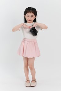 Baby Girl Bubble Skorts in Pastel Pink