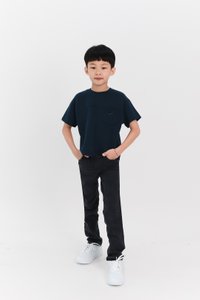 Boy Ribbon Pocket Tee in Navy x Navy Ribbon