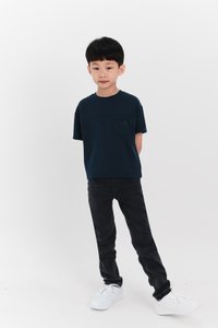 Boy Ribbon Pocket Tee in Navy x Navy Ribbon