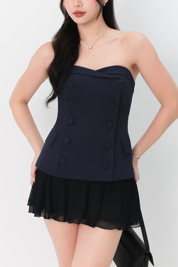 Scarlet Sweetheart Button Top in Midnight