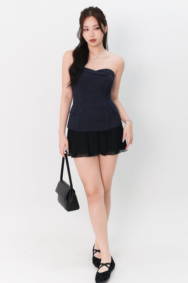 Scarlet Sweetheart Button Top in Midnight