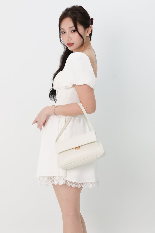DEFECT | Brenlyn Bustier Romper Dress in White in XS