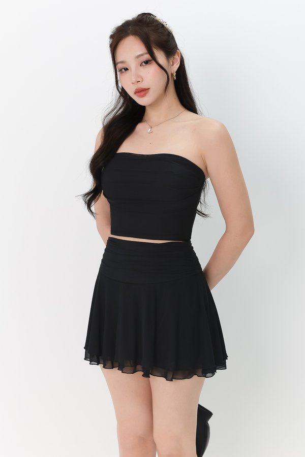 Marley Mesh Co-ord Tube Top in Black