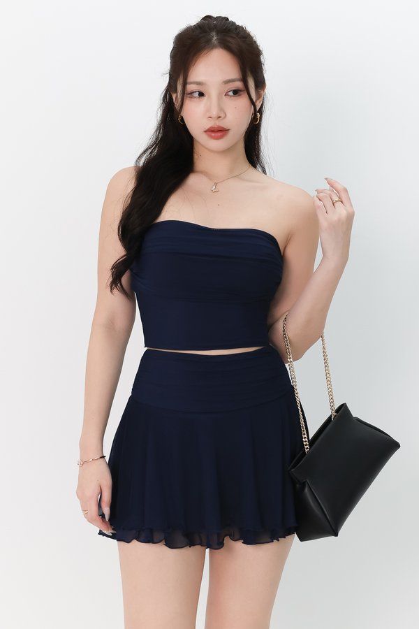 Marley Mesh Co-ord Tube Top in Midnight