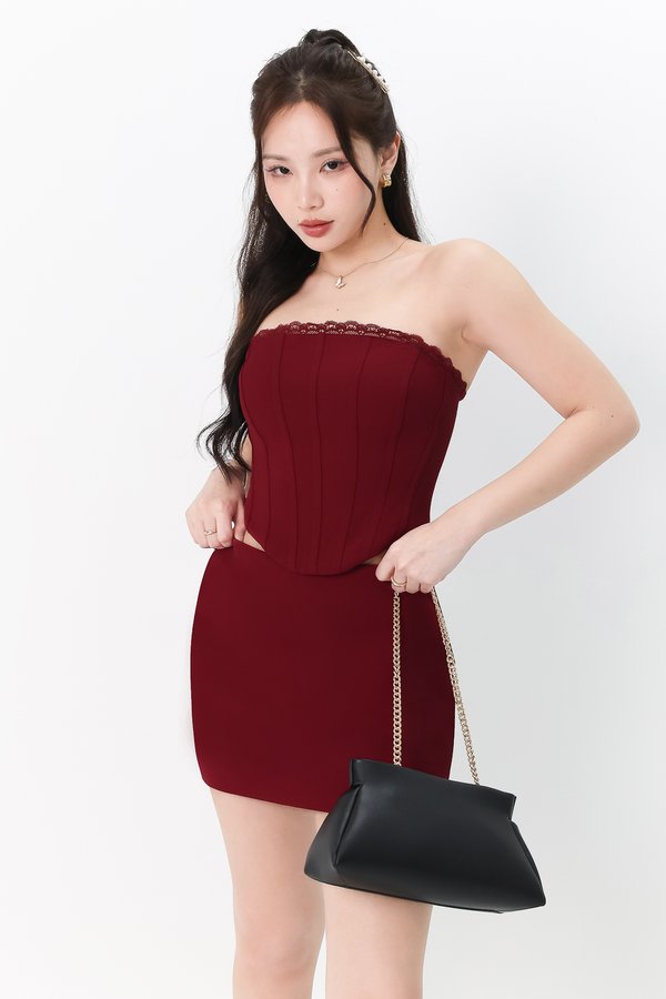 Bernice Bustier Corset Top in Red