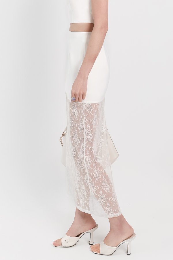 Lexi Lace Cheongsam Co-ord Skirt in White