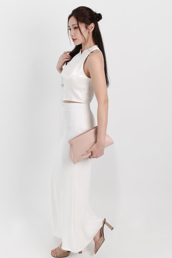 DEFECT | Cece Cheongsam Top in White in XS