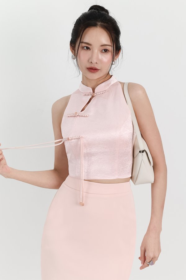 Cece Cheongsam Top in Pastel Pink