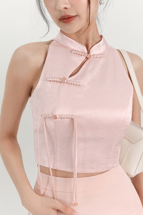 Cece Cheongsam Top in Pastel Pink