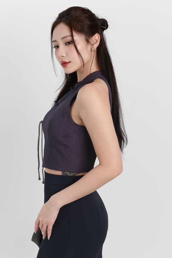 DEFECT | Cece Cheongsam Top in Moonstone in XL