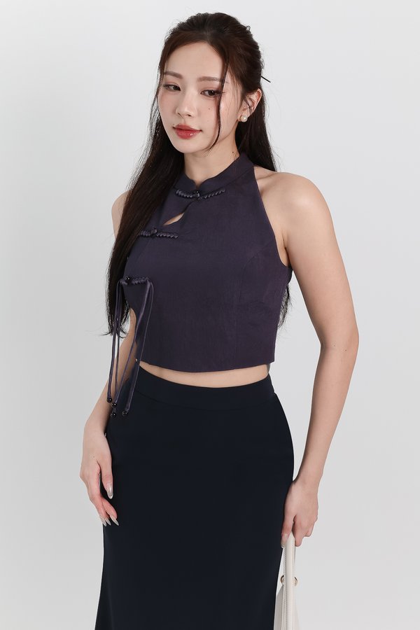 Cece Cheongsam Top in Moonstone