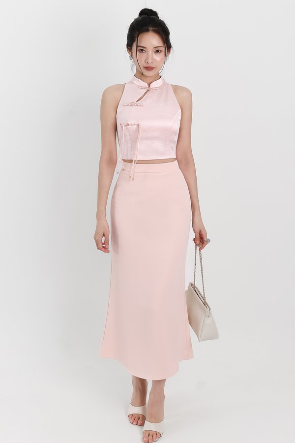 DEFECT | Mindie Mermaid Skirt in Light Pink ( Petite Length ) in XXS