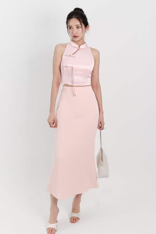 DEFECT | Mindie Mermaid Skirt in Light Pink ( Petite Length ) in XXS