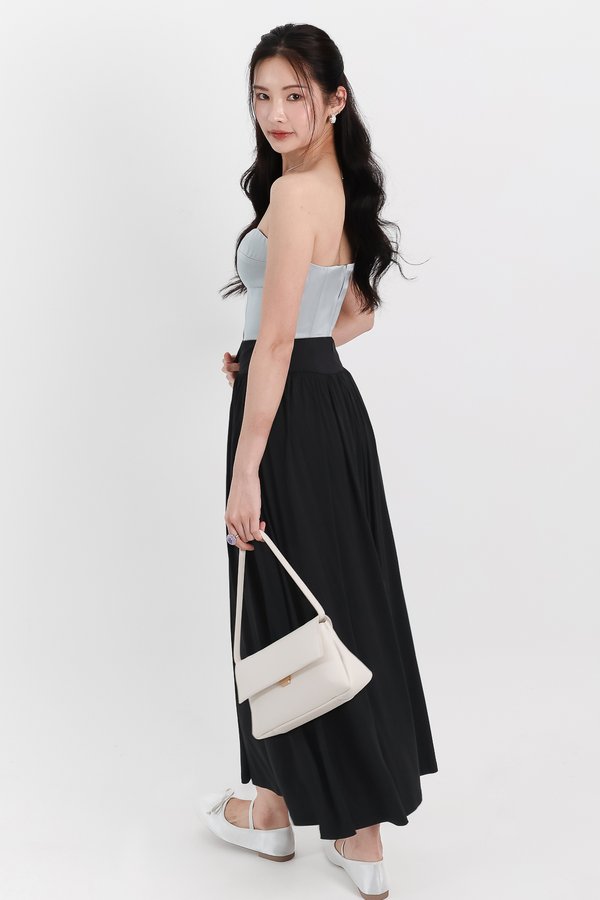 Maddey Maxi Flare Skirt in Black ( Petite Length )