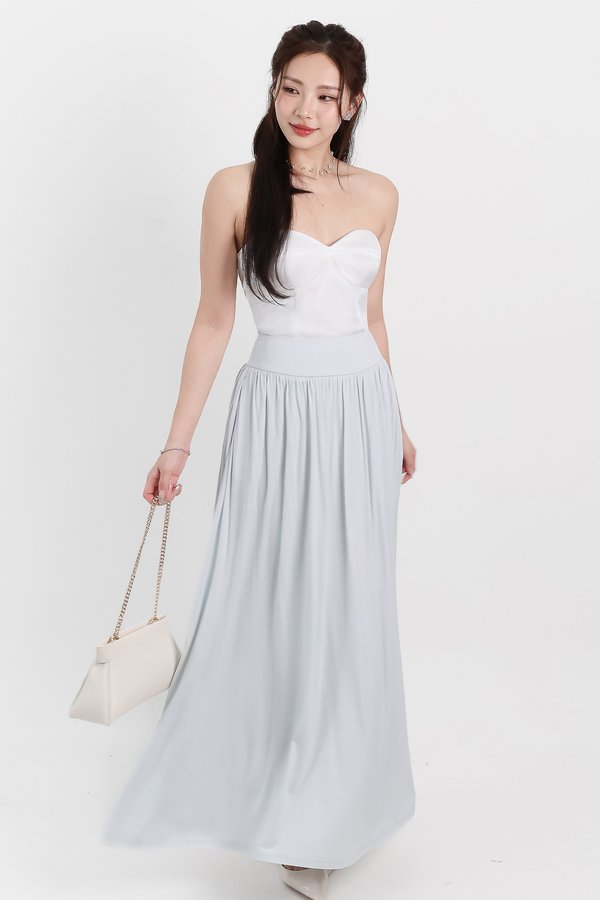 Maddey Maxi Flare Skirt in Light Ice Blue ( Regular Length )