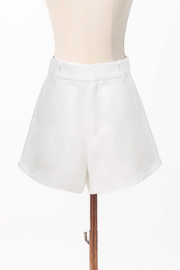 Colene Co-ord Flare Shorts in White