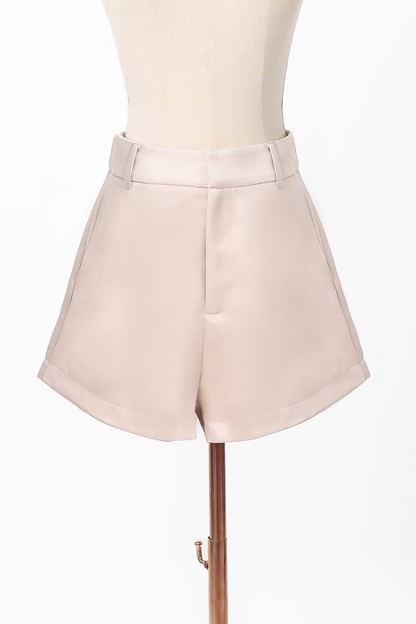 Colene Co-ord Flare Shorts in Champagne Blush