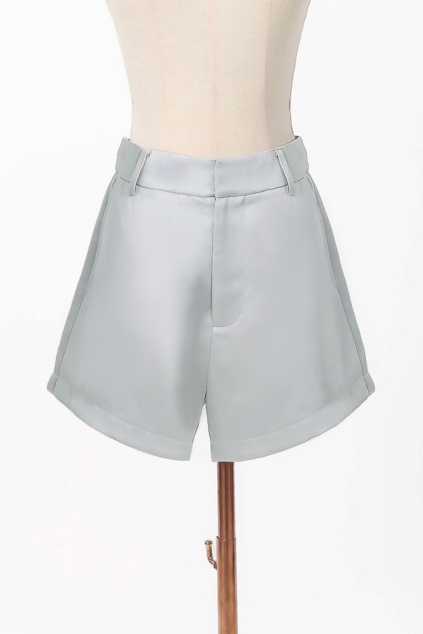 Colene Co-ord Flare Shorts in Teal Blue