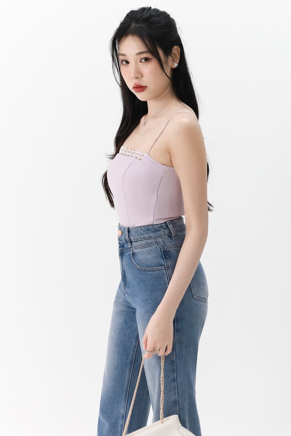 DEFECT | Lydia Lace Camisole Top in Lilac in XS