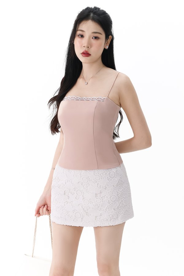 Lydia Lace Camisole Top in Blush