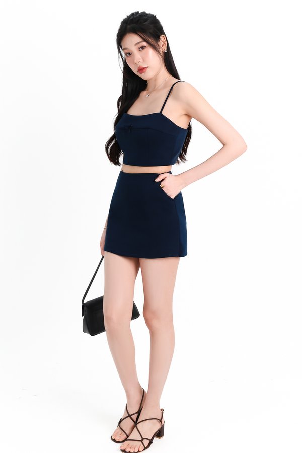 Carley Co-ord Set in Navy x Navy Ribbon