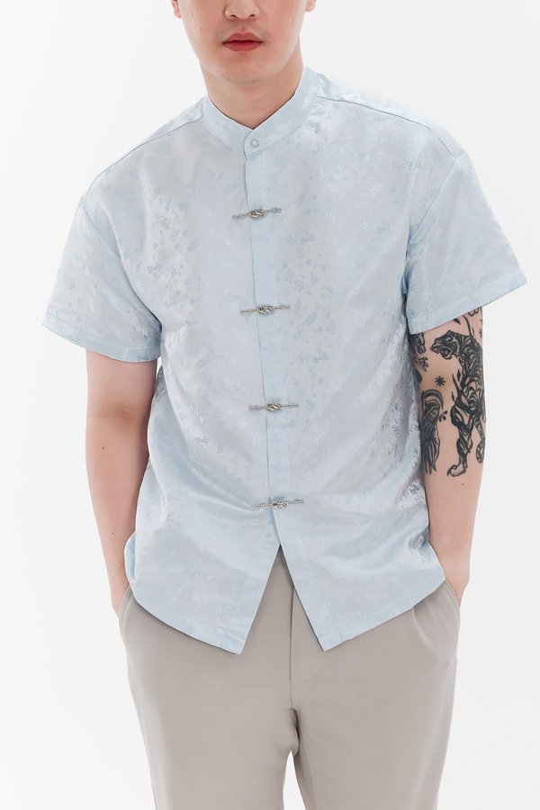 Men Oriental Shirt in Light Blue