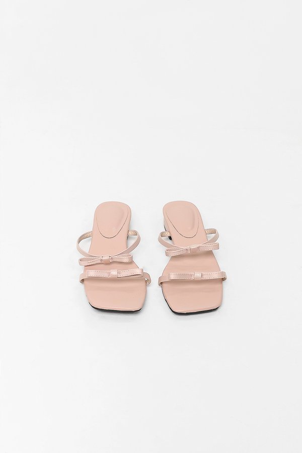 PREORDER | Rara Ribbon Slip On Flats in Nude Blush