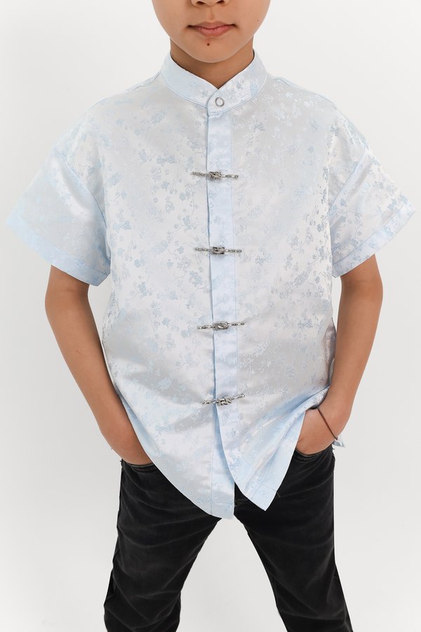 Boy Oriental Shirt with Light Blue