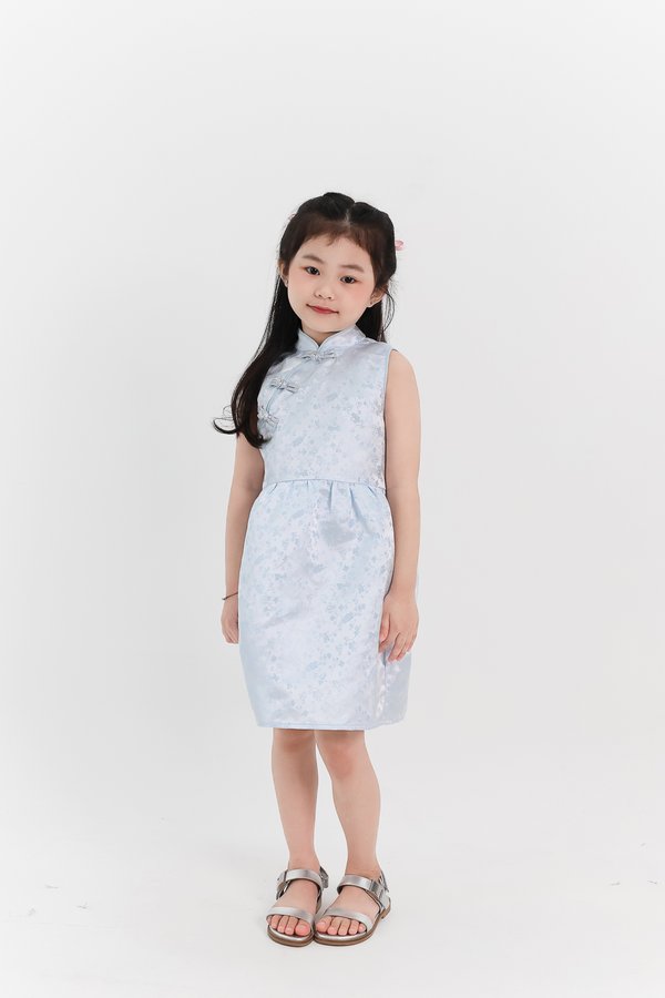 PREORDER | Girl Oriental Cheongsam Dress in Pastel Blue