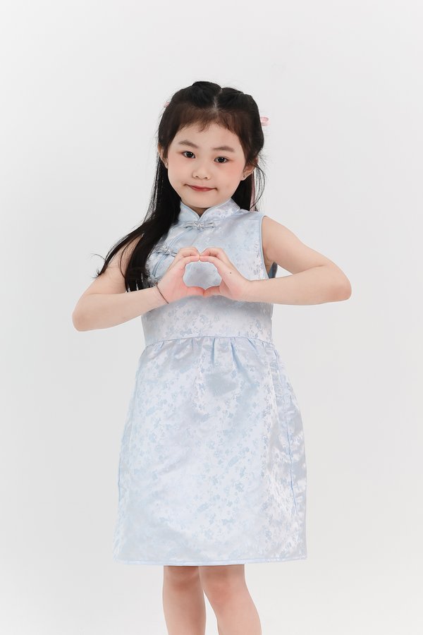 PREORDER | Girl Oriental Cheongsam Dress in Pastel Blue