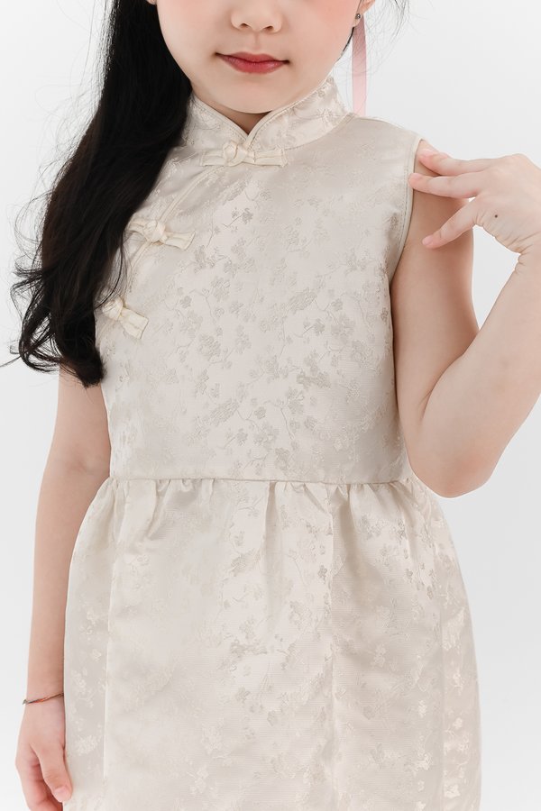 PREORDER | Girl Oriental Cheongsam Dress in Champagne