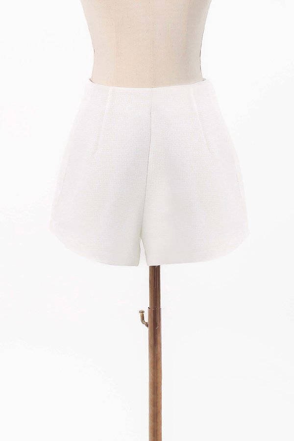 Tessia Tweed Co-ord Shorts in White